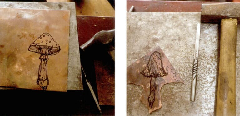 3. Use an oil-based marker to draw the engraving sketch.