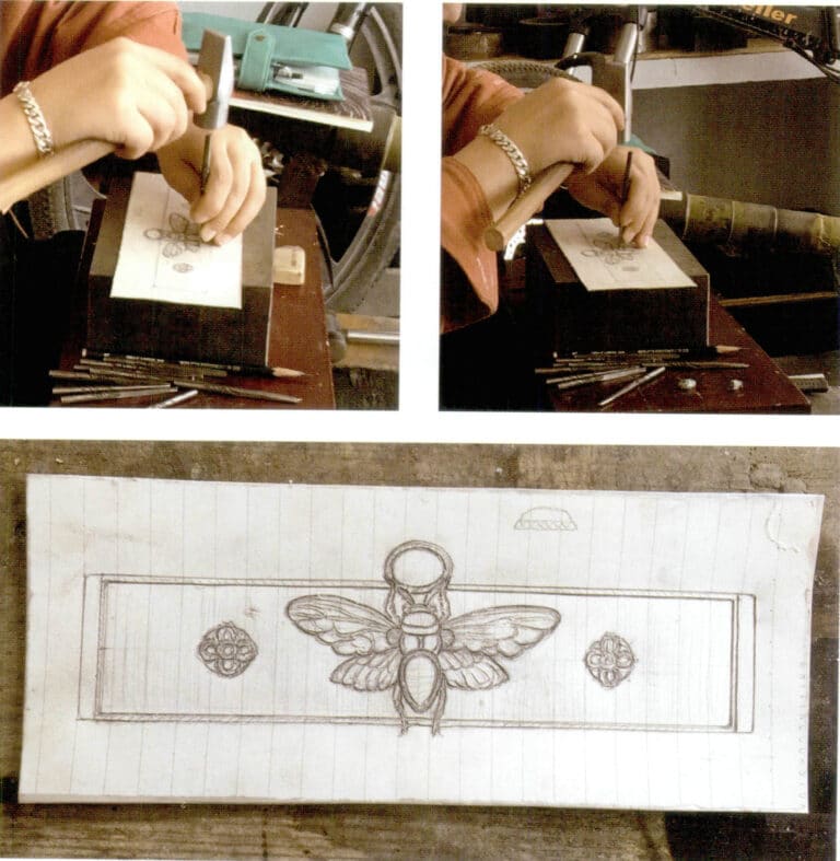 2. Use a line chisel and hammer for edge chiseling.