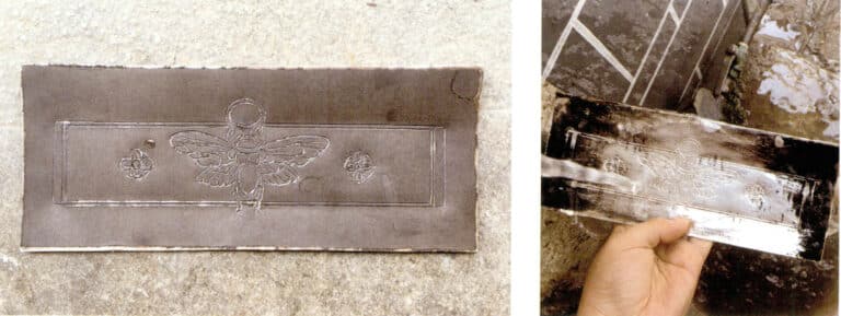 3. Perform annealing, burn the paper, and clean the surface with a copper wire brush.