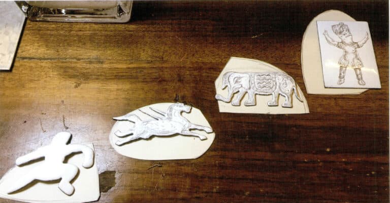 Completed pencil drawing enamel work