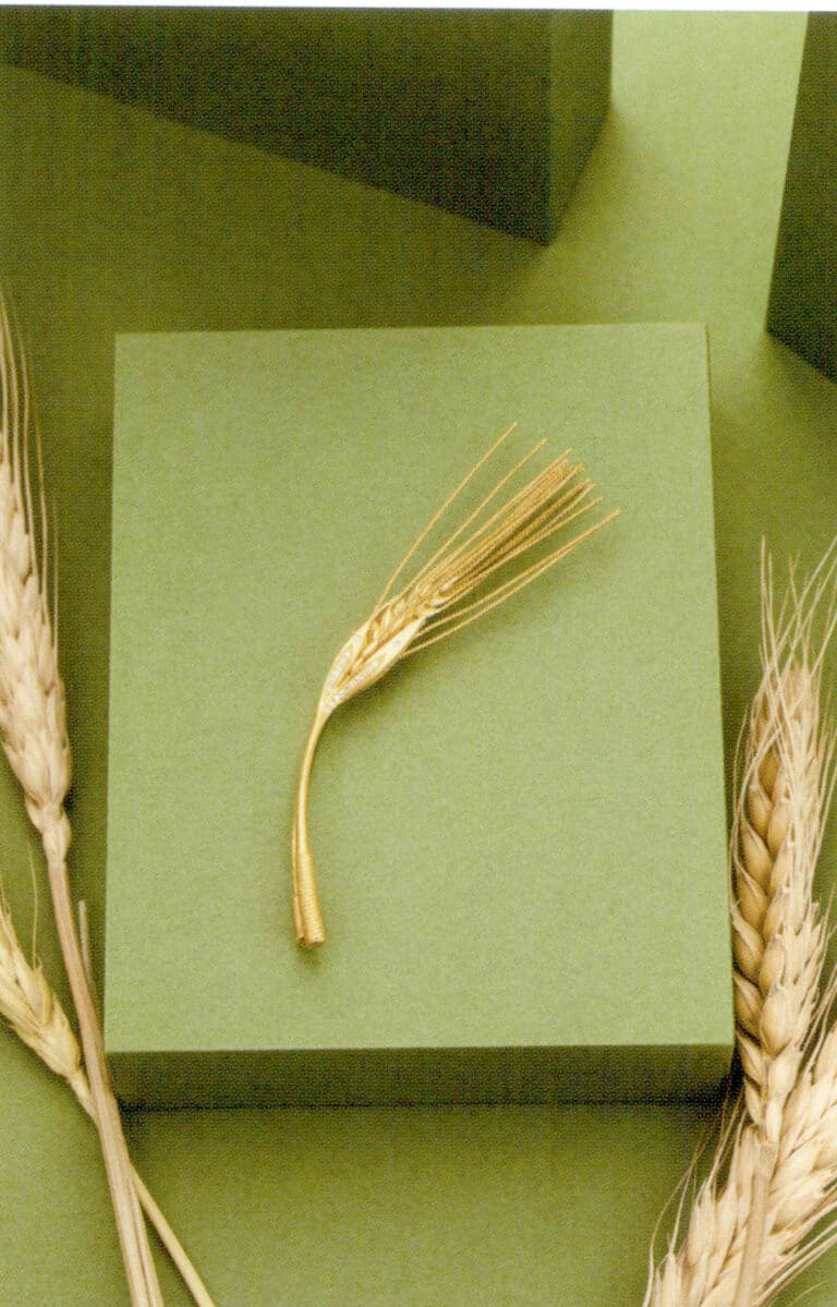 Harvest Brooch, 18K gold, Diamonds, Filament, Casting, Inlay Craftsmanship