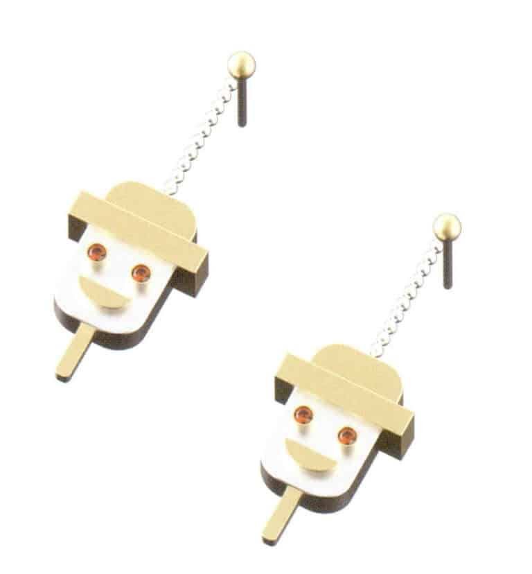 Bambola d'oro gelato, orecchini, argento 925 placcato oro