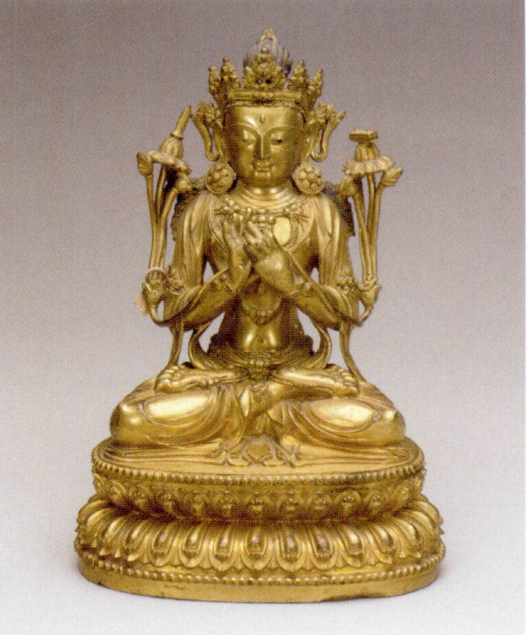 [Manjushri, statua in bronzo dorato