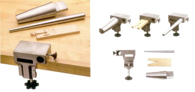 Serie med avtagbare verktøy i skruestikke