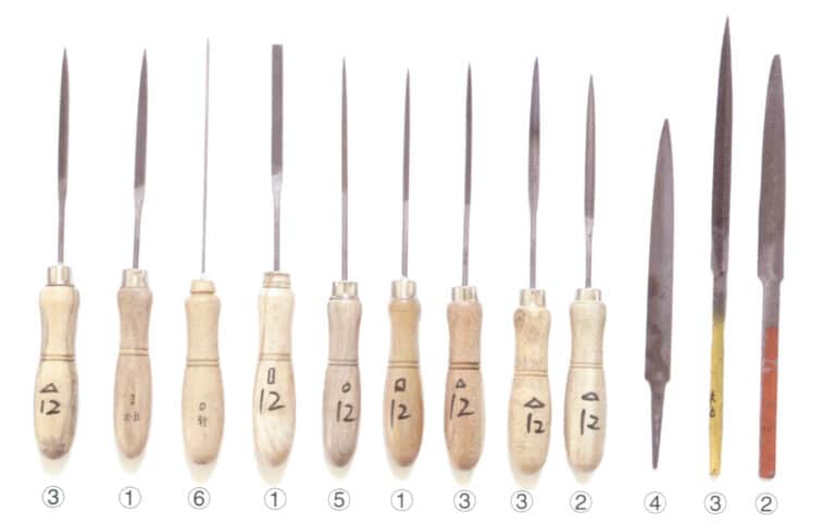 ①Flat File; ② Half-Round File; ③ Triangular File; ④ Dead smooth File; ⑤ Round File; ⑥ Needle File