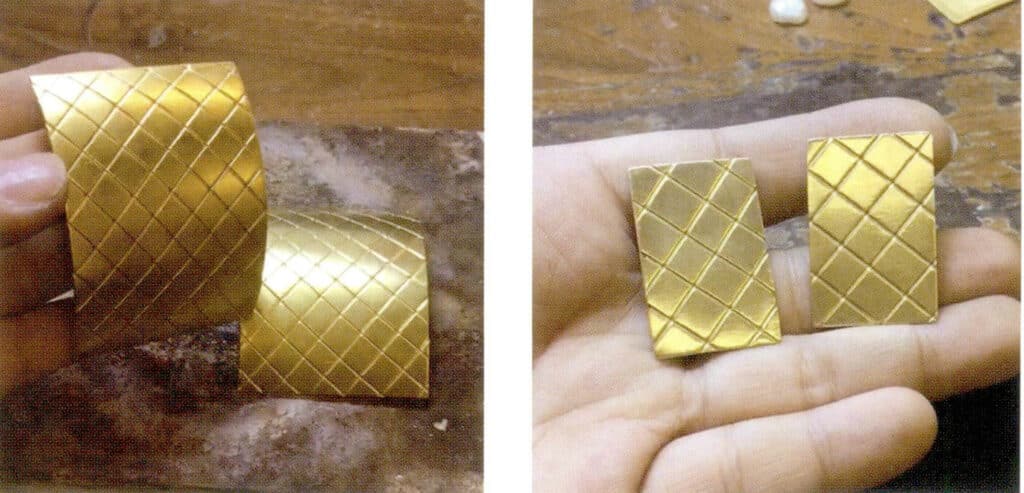 Large copper mesh imprinting effect