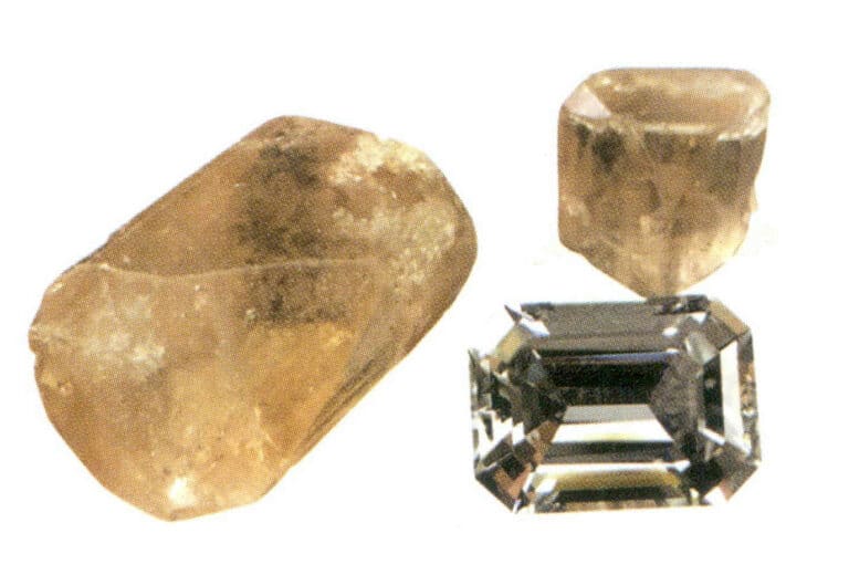 Figure 1-27 Raw topaz and its finished products