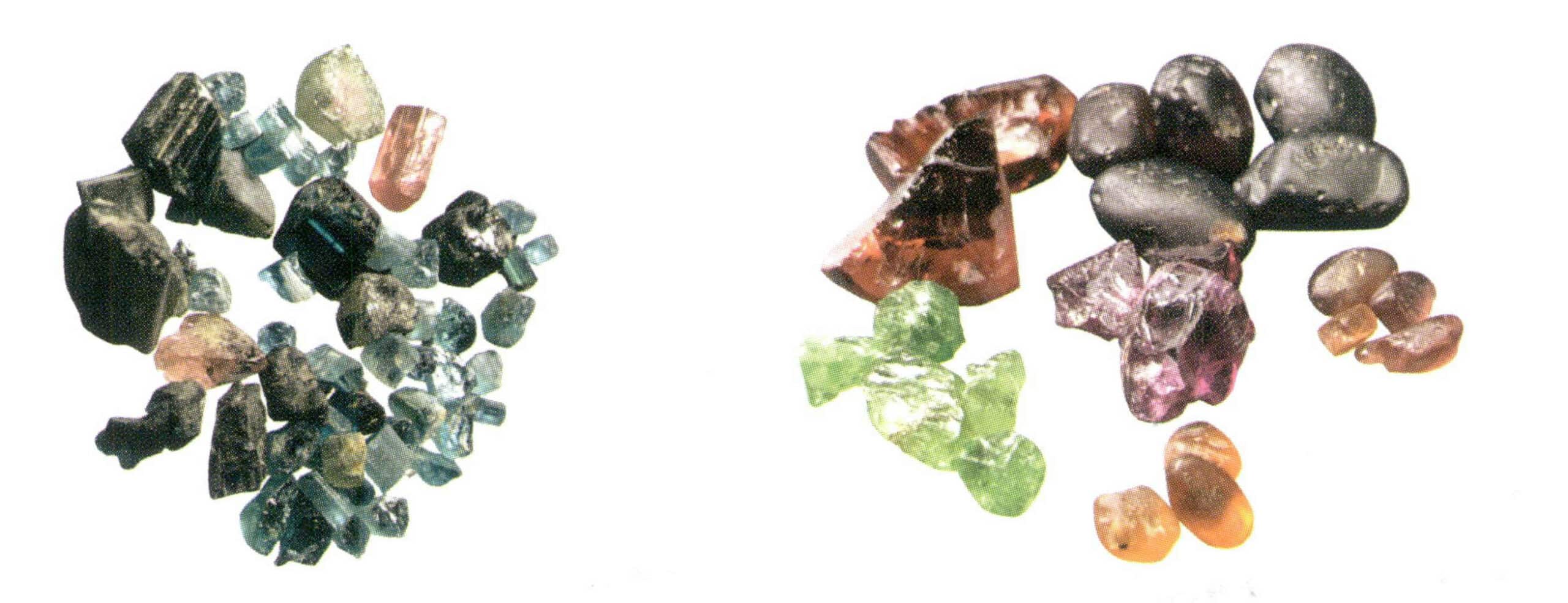 Figure 1-32 Tourmaline, Aquamarine, Garnet materials