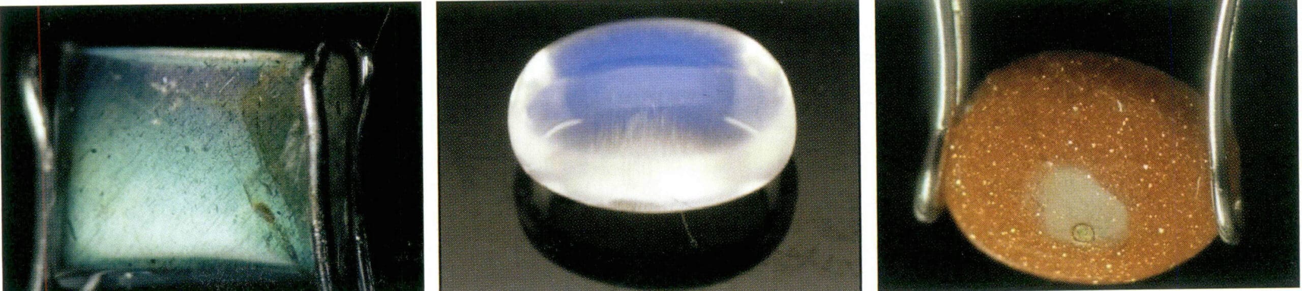 Figure 1-48 Halo color effect (left), moonlight effect (center), and sand gold effect (right)