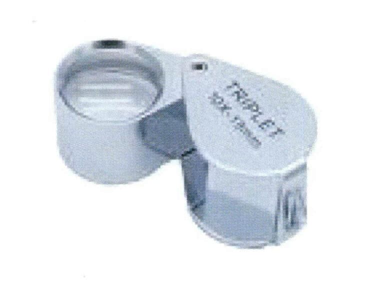 Figure 1-55 The physical object of the gemstone 10x magnifier and its optical structure