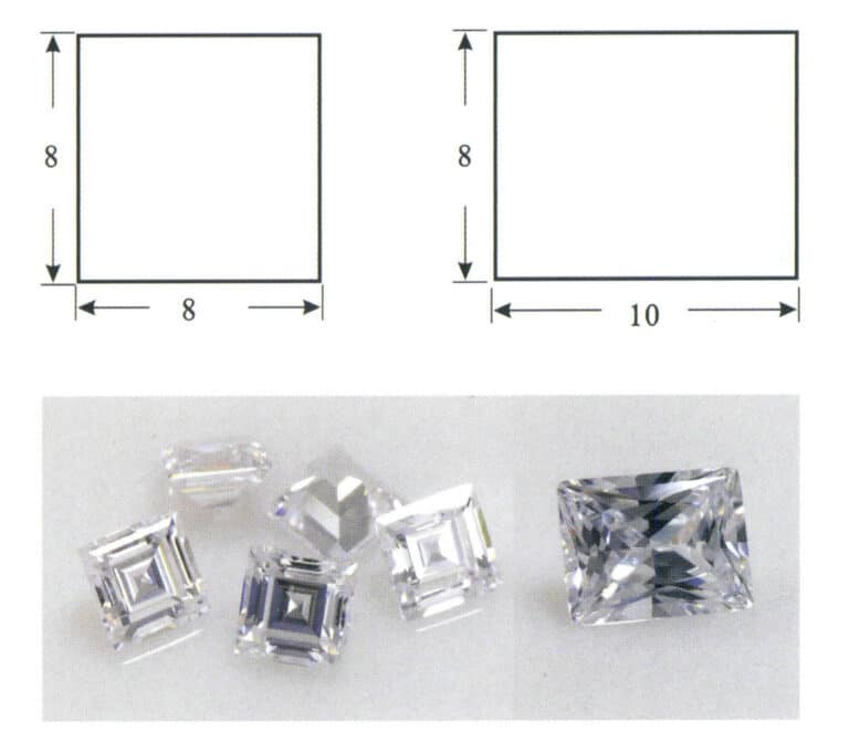 Figure 2-28 Hand-drawing methods for squares, rectangles, and finished gemstones