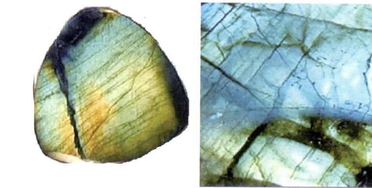 Figura 3-33 Efectul de schimbare a culorii labradoritei's
