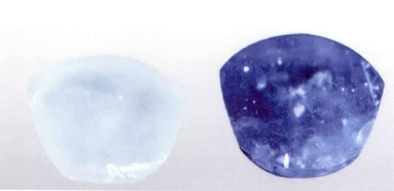 Figure 5-3 Light blue sapphire after heat treatment, color deepens