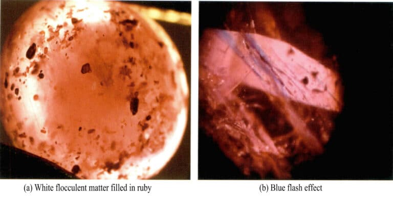 Figure 5-7 White misty and blue flashing effects at the filling fissures