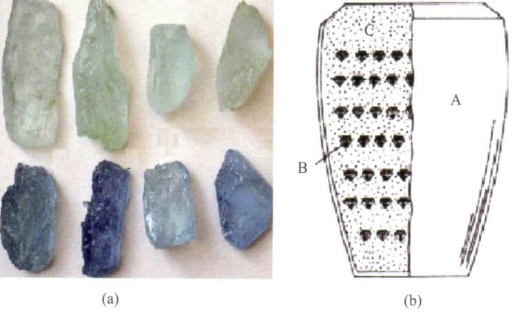 Figure 5-11 Diffusion sample materials and their placement in the crucible