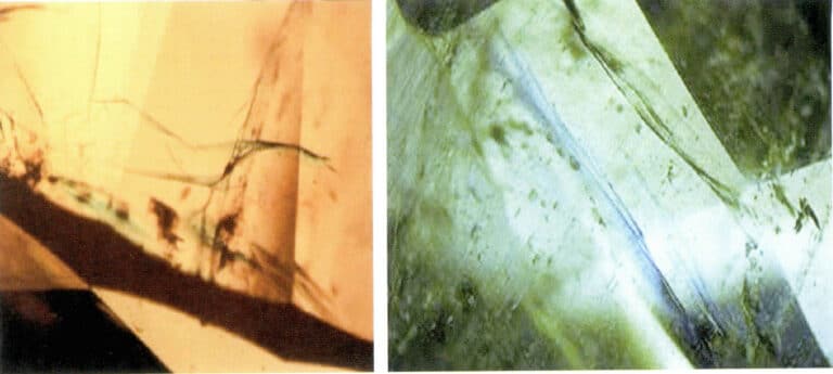 Figure 5-16 Flashing effect and abnormal interference colors at the filling site.