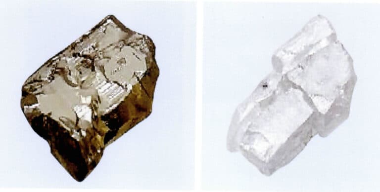 Figure 5-26 Color changes of type IIa diamonds before and after HPHT treatment