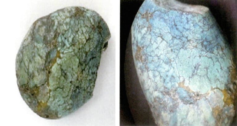 Figure 6-30 Color distribution characteristics of dyed turquoise