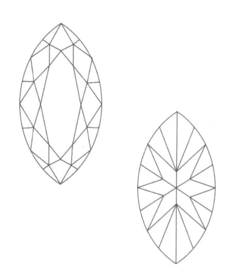 Figure 1-15 Marquise-shaped (navette) cut gemstone