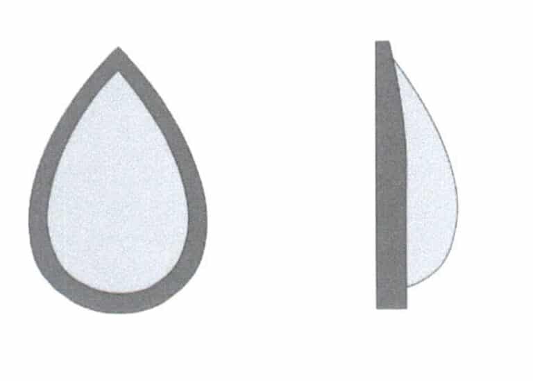 Figure 2-45 Treatment of drop-shaped cabochon gemstone metal edge