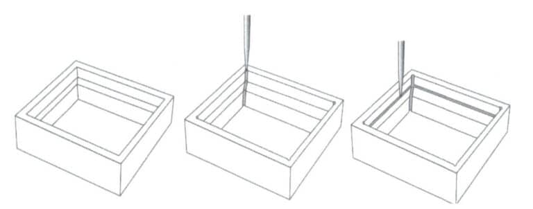 Figure 2-66 Position of the inner groove of the metal edge of the rectangular brilliance cut gemstone bezel setting