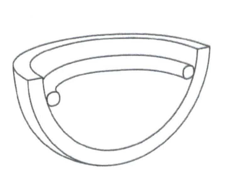 Figure 2-81 Cross-section of a bowl-shaped setting with a metal structure