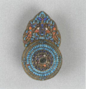 Figure 2-87 17th-19th Century Gold Inlaid with Pearls and Gemstones Round Filigree