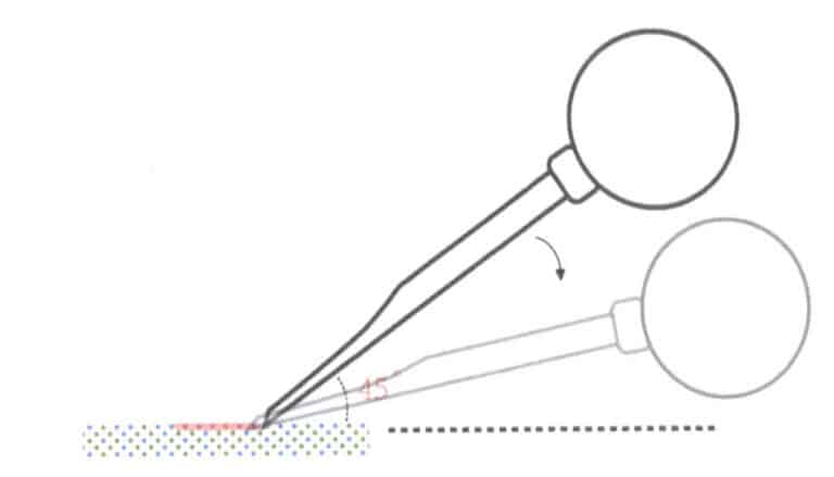 4-28. ábra A markoló szöge egyenes vonalak kaparásához