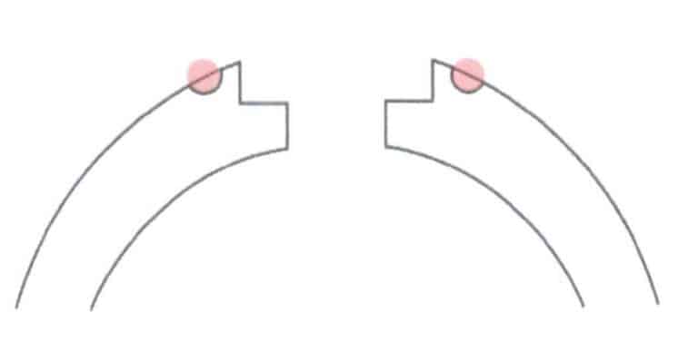 Figura 6-28 Secção transversal da posição da ranhura