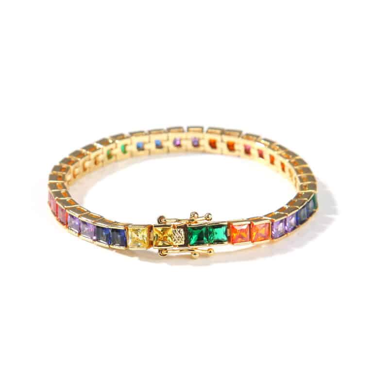 colorful cubuc zircon tennis bracelet