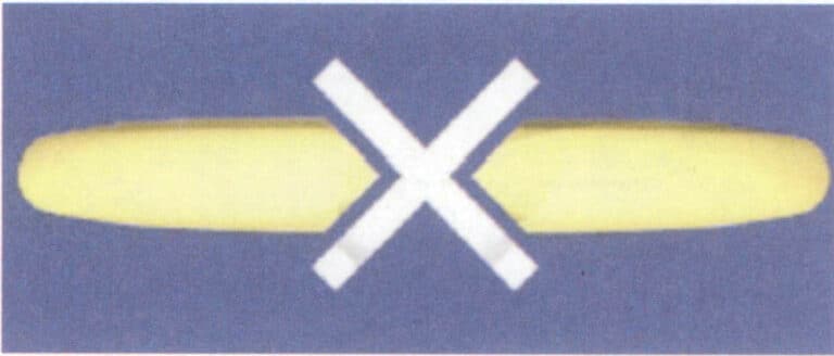 Figure 8-27 For a four-prongs setting, the end of the ring shank is cut to an angle of 90° (According to Klotz F, 2003)