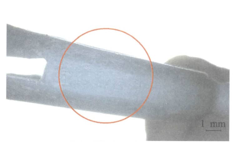 Figure 3-47 Rough surface of the wax mold