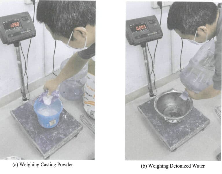 Figure 5-11 Weighing the casting powder