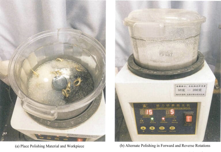 Figura 8-16 Pulizia con lucidatura magnetica