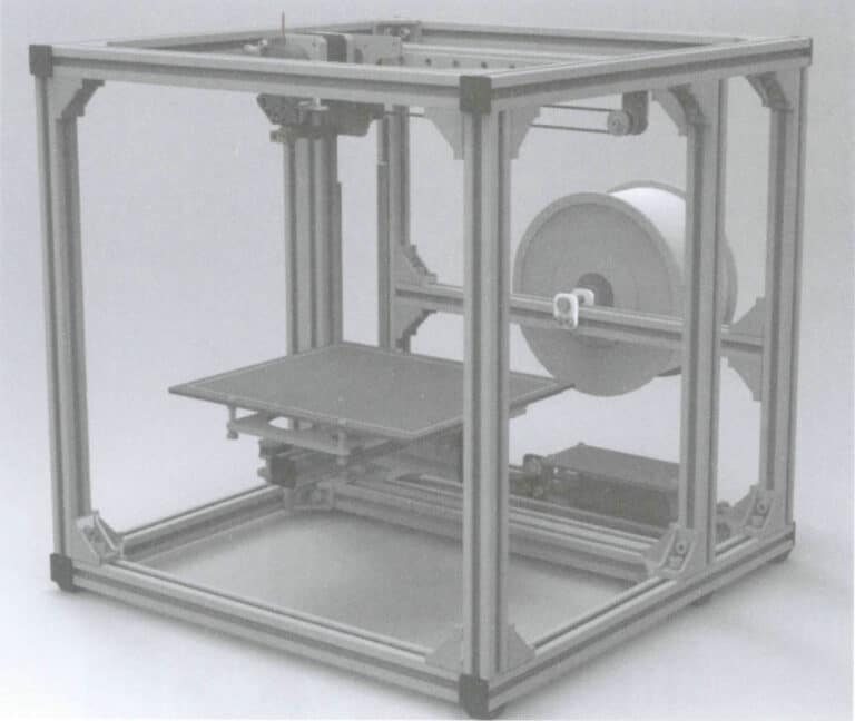Figura 1-25 Tipo de sistema de coordenadas cartesianas típico de uma impressora 3D
