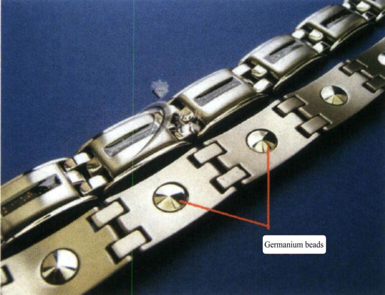 Titanium health bracelet with embedded germanium beads
