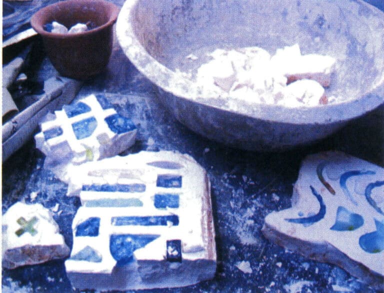 Figure 8-20 Coarse blanks of colored glass after casting