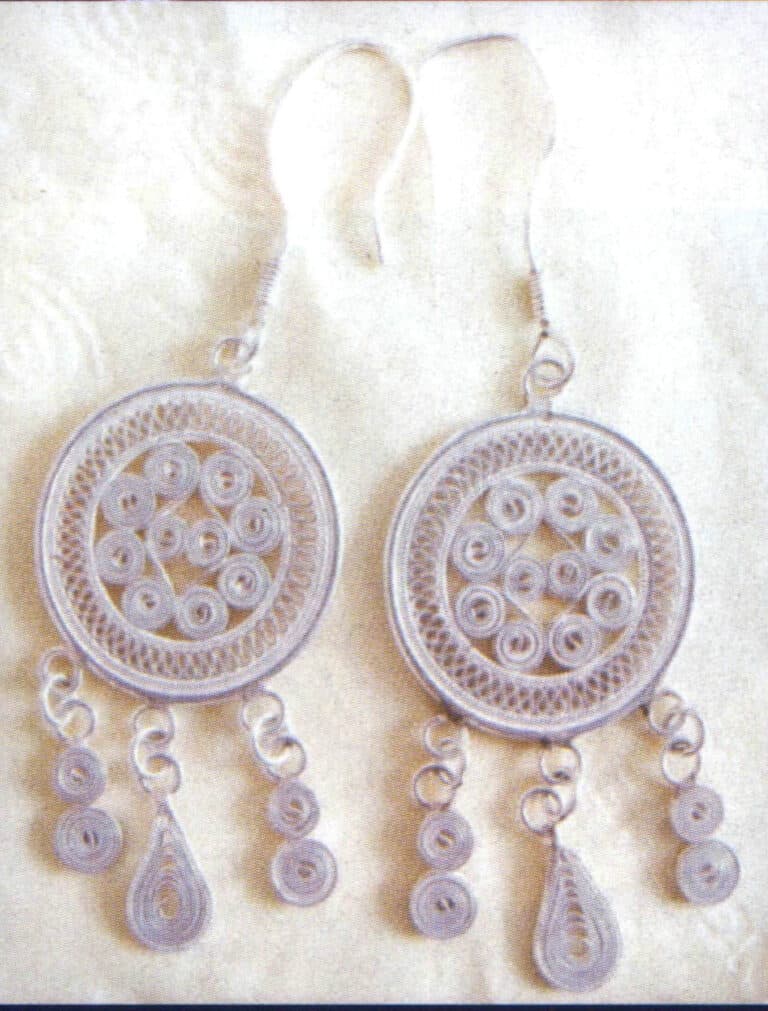 Boucle d'oreille en argent Miao