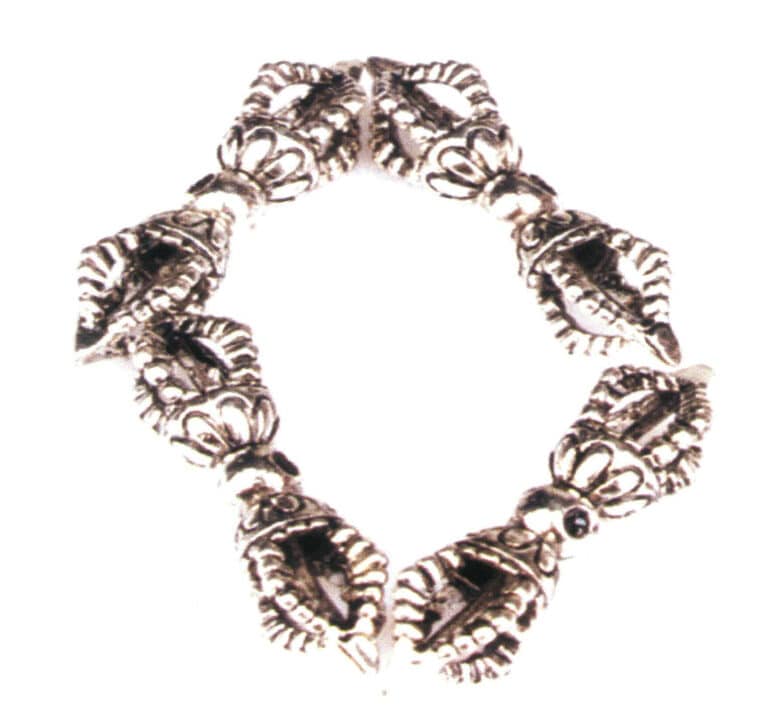 Bracelet d'amulettes en argent tibétain