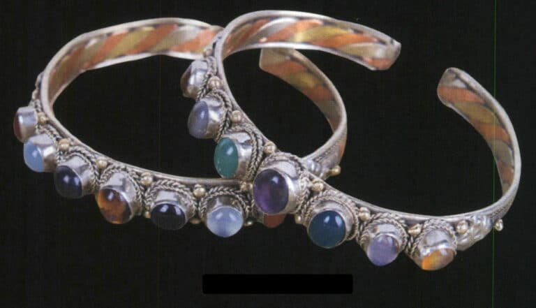 Bracelet en cuivre incrusté tricolore