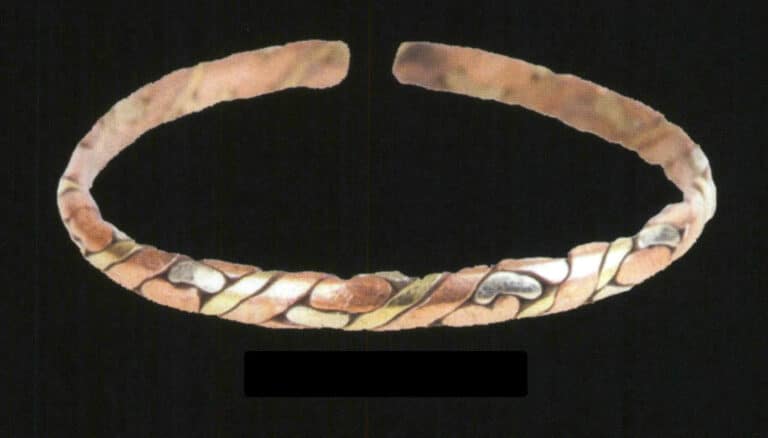 Bracelet tricolore en cuivre tissé