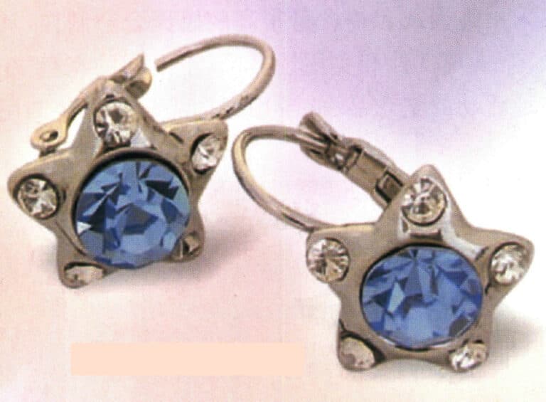 Lead-Tin alloy rhinestone earrings