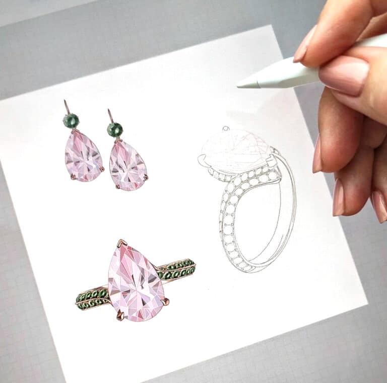 exprima as suas ideias de joalharia através de obras de arte pintadas à mão