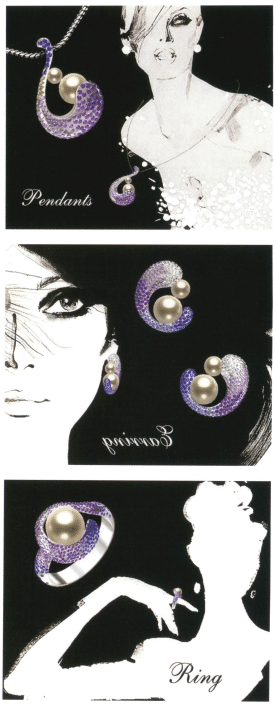 النمذجة: JewelCAD؛ ما بعد المعالجة: الفوتوشوب. أثناء عملية النمذجة، يجب الانتباه إلى امتلاء الشكل، ويجب تطبيق مزيج من الأحجار الكريمة الملونة المختلفة لتقديم تأثير لوني غني.