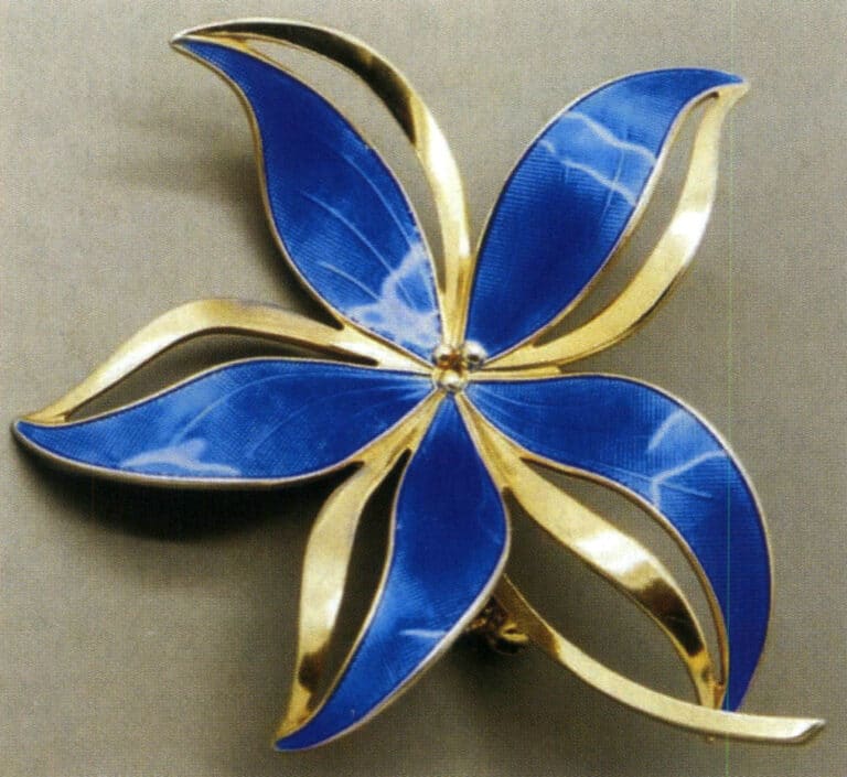 Champlevé enamel brooch