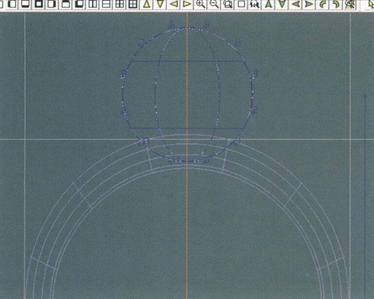 15. Select "Edit" > "Move" from the menu bar to move both the sphere and the auxiliary line simultaneously