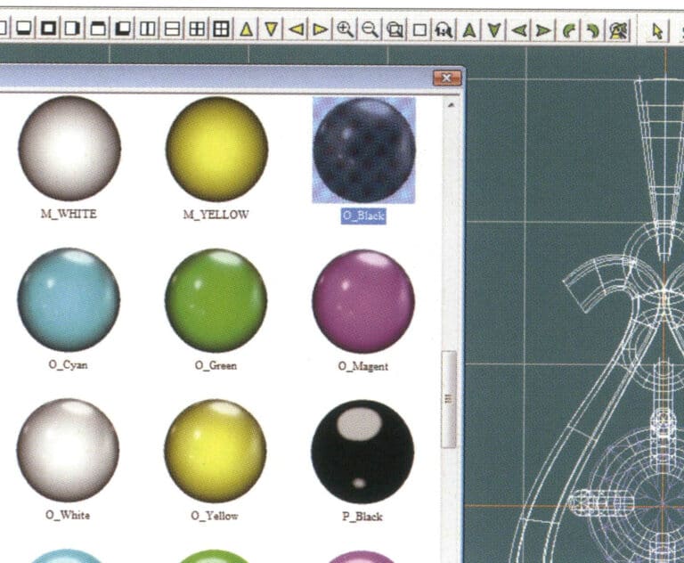 32. Enter the "Materials" dialog box, select black gold and confirm