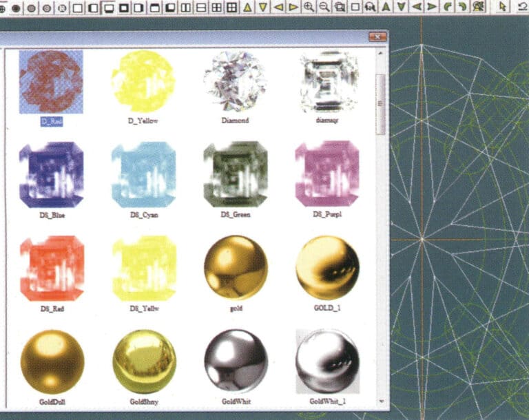 17. Enter the "Materials" dialog box, select ruby, and confirm