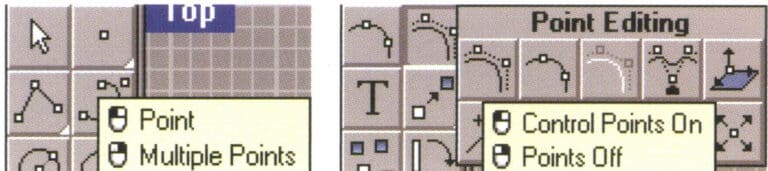 زر الأداة المنبثقة وشريط الأدوات المنبثق