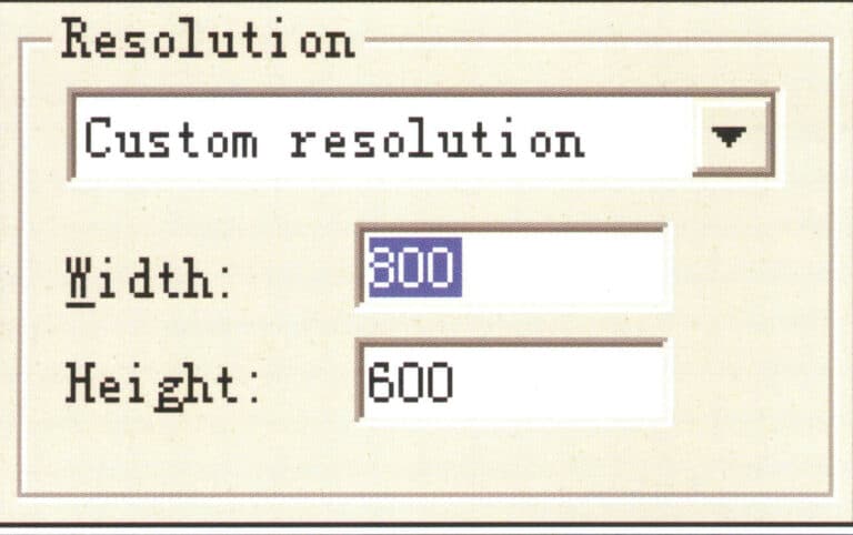 تعيين حجم العرض